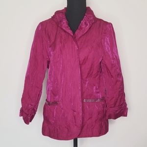 Chico's Sparkle lined fuscia open front jacket